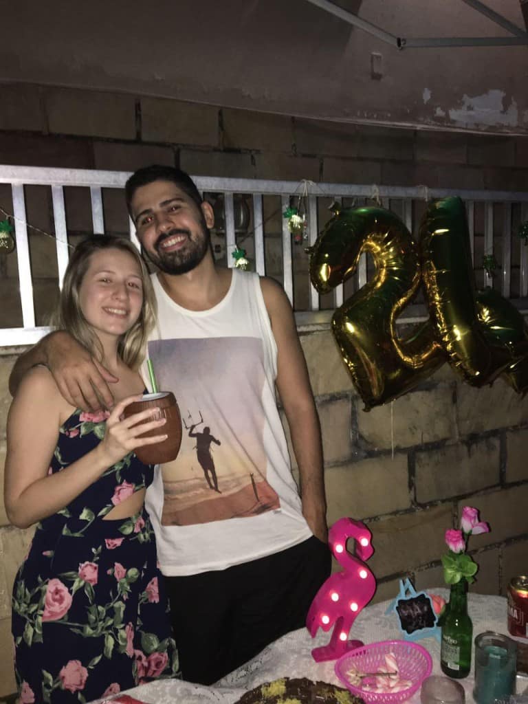 Mayra e Bruno no aniversário de 24 anos da Mayra